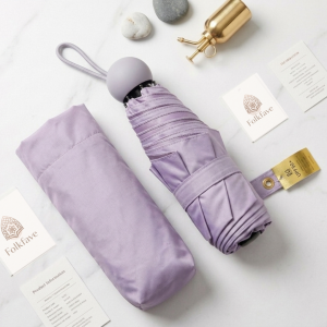 Mini Sun Umbrella ultra-light capsule UV protection foldable Soft Lilac umbrella | FOLKFAVE