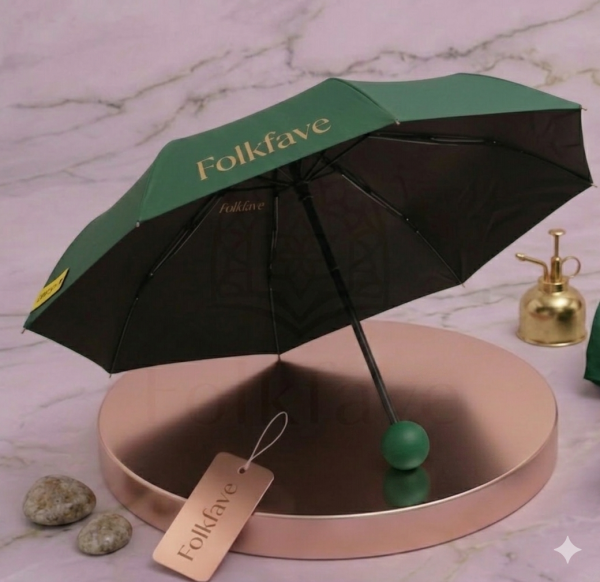 Mini Sun Umbrella ultra-light capsule UV protection foldable Dark Green umbrella | FOLKFAVE