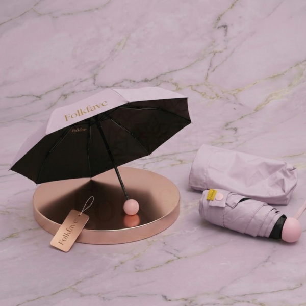 Mini Sun Umbrella ultra-light capsule UV protection foldable pink umbrella | FOLKFAVE
